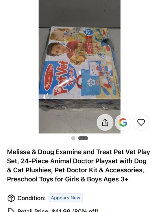 Melissa & Doug Blue & Red Pet Vet Playset with Plush Dog and Cat - Picture 2 of 2